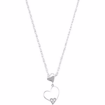 68829:101:P Sterling Silver .02 CTW Diamond Double Heart 18" Necklace