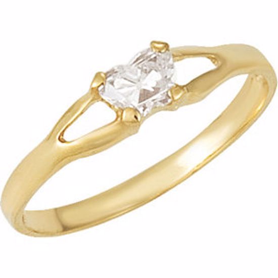 19395:1030:P 10kt Yellow Bfly® April CZ Birthstone Ring