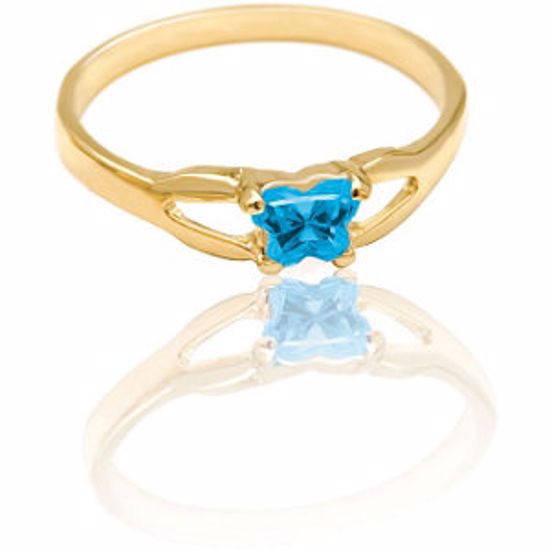 19395:1110:P 10kt Yellow Bfly® December CZ Birthstone Ring