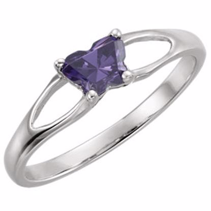 19395:1490:P Sterling Silver Bfly® February CZ Birthstone Ring