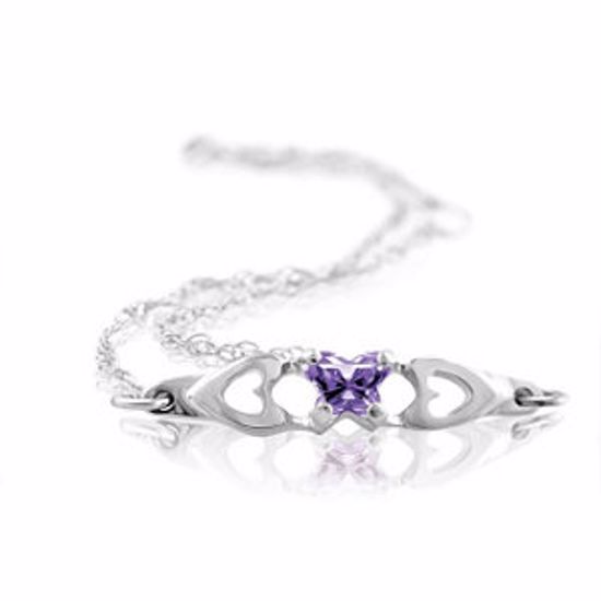 19800:1370:P 14kt White February Birthstone Bracelet