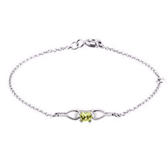 19800:1430:P 14kt White August Birthstone Bracelet