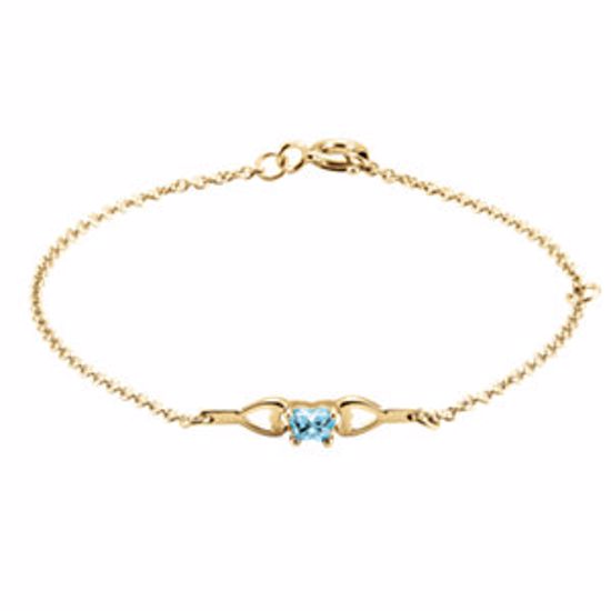 19800:1020:P 14kt Yellow March Birthstone Bracelet