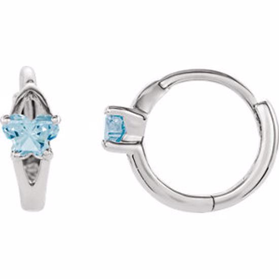 192014:1520:P Bfly® CZ Birthstone Hinged Earrings