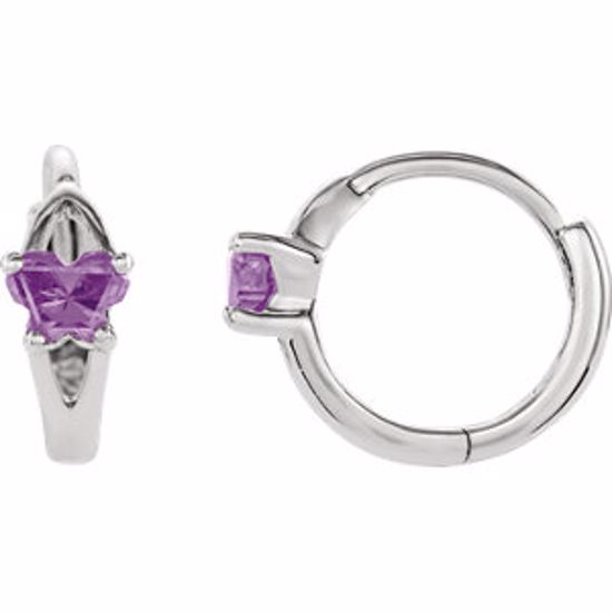 192014:1740:P Bfly® CZ Birthstone Hinged Earrings