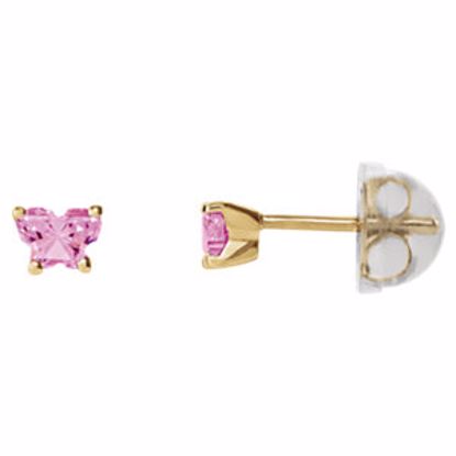 192015:209:P 10kt Yellow October Bfly® CZ Birthstone Youth Earrings with Safety Backs & Box