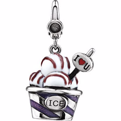 69348:100:P Enamel Ice Cream Cup Charm