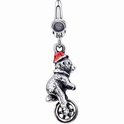 69351:100:P Bear on Unicycle Charm with Enamel Hat