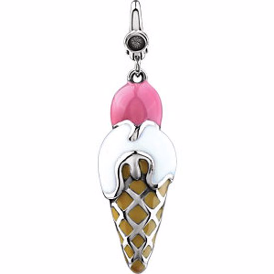 69501:100:P Enamel Ice Cream Cone Charm