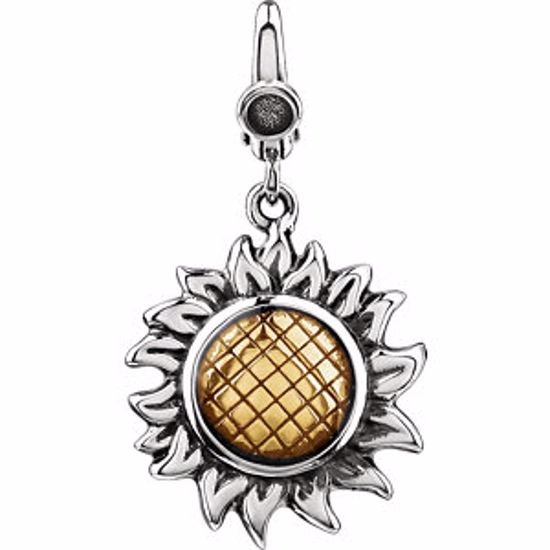 69507:100:P Enamel Sunflower Charm