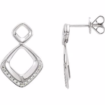 68974:100:P 14kt White 1/10 CTW Diamond Geometric Earrings