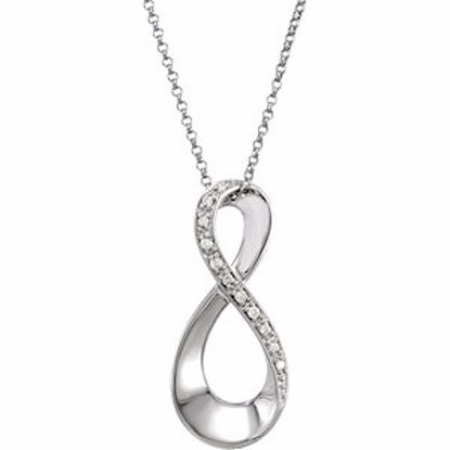 68975:100:P 14kt White .05 CTW Diamond Infinity 18" Necklace