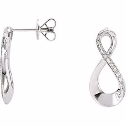 68976:100:P 14kt White .08 CTW Diamond Infinity Earrings