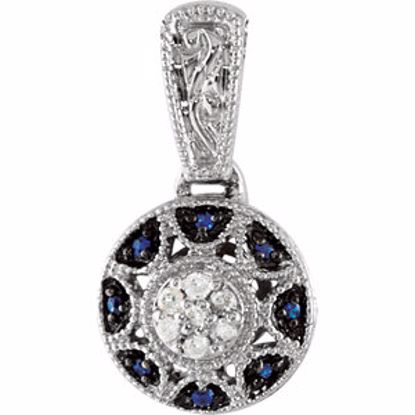 69533:100:P Blue Sapphire & Diamond Pendant