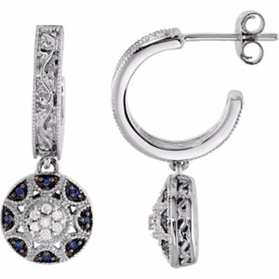 69534:101:P Blue Sapphire & Diamond Earrings