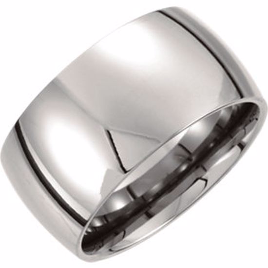 T805:085:P Titanium 12mm Domed Polished Band Size 8.5