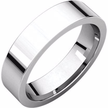 FIR13:216:P Sterling Silver 5mm Flat Comfort Fit Band