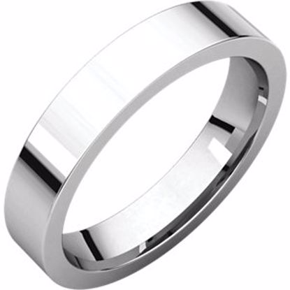 FIR12:207:P Sterling Silver 4mm Flat Comfort Fit Band