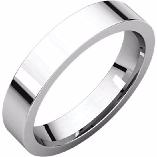 FIR8:613:P Sterling Silver 4mm Flat Band