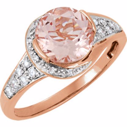 69593:101:P Morganite & Diamond Accented Ring