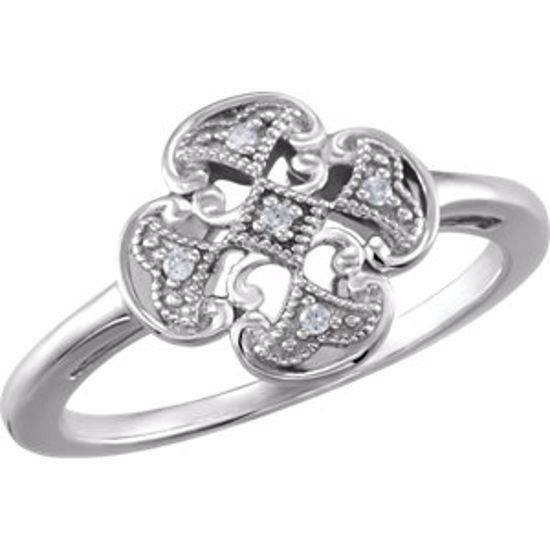 68939:105:P Sterling Silver .03 CTW Diamond Ring Size 5