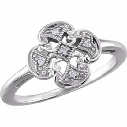 68939:108:P Sterling Silver .03 CTW Diamond Ring Size 8