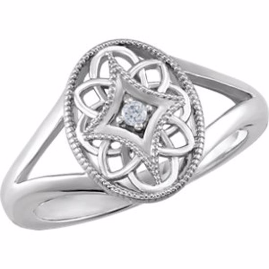 68943:107:P Sterling Silver .025 CTW Diamond Ring Size 7