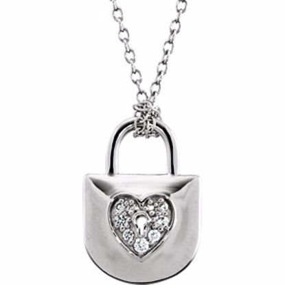 69466:100:P Diamond Heart Lock Necklace