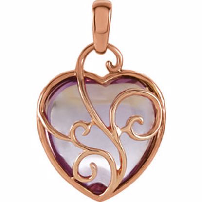 69624:100:P Rose de France Heart Pendant