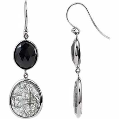 69643:101:P Onyx & Tourmalinated Quartz Earrings