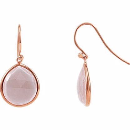 69644:104:P Rose Quartz Earrings with 14kt Rose Gold Plating