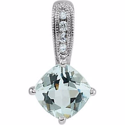 69648:101:P Aquamarine & Diamond Pendant