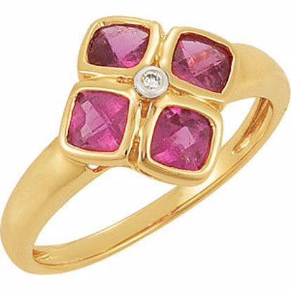 69672:101:P Rubellite & Diamond Accented Ring