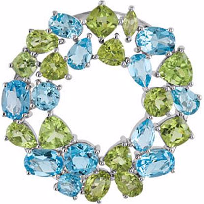 69678:60001:P Swiss Blue Topaz & Peridot Pendant