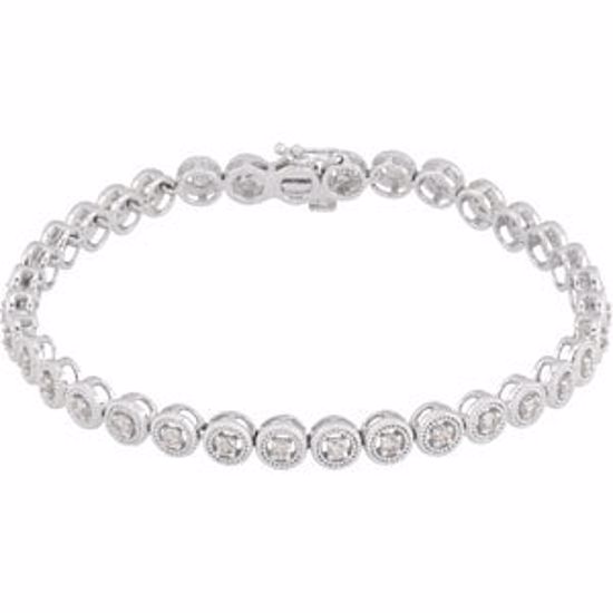 69492:100:P 14kt White 1 CTW Diamond 7" Bracelet 