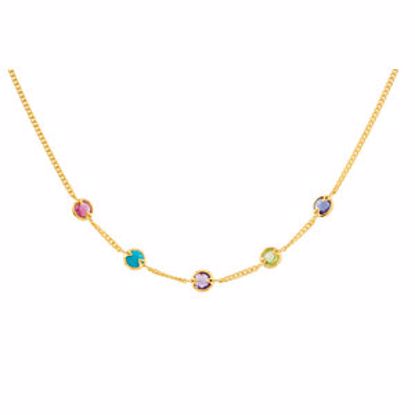 69697:60002:P 18kt Vermeil Pink Tourmaline, Turquoise, Amethyst, Peridot & Iolite 16" Necklace 