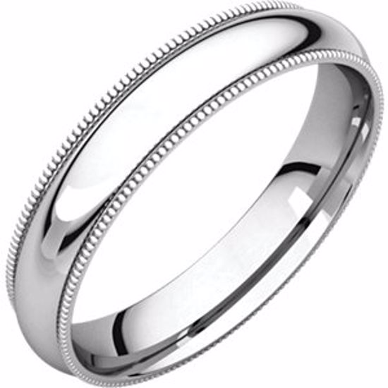 MGR15.5:201:P Sterling Silver 4mm Milgrain Comfort Fit Band