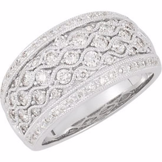 69495:100:P 14kt White 1 CTW Diamond Ring