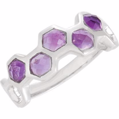 69700:114:P Sterling Silver Amethyst Ring Size 8 without Box