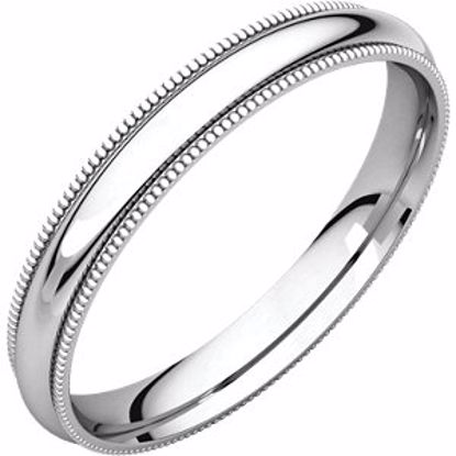 MGR4:202:P Sterling Silver 3mm Milgrain Comfort Fit Band