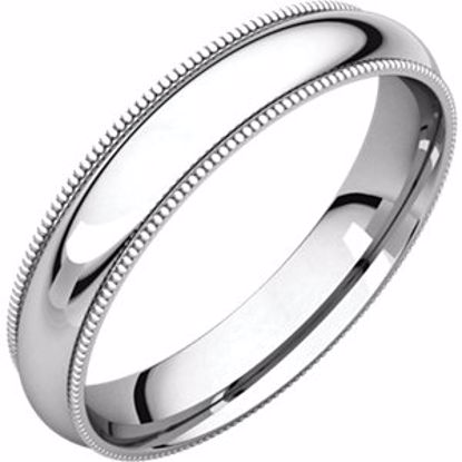 MGR7.5:203:P Sterling Silver 4mm Milgrain Comfort Fit Band