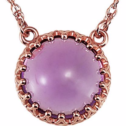 28344:60002:P 14kt Rose 10mm Amethyst 18" Necklace