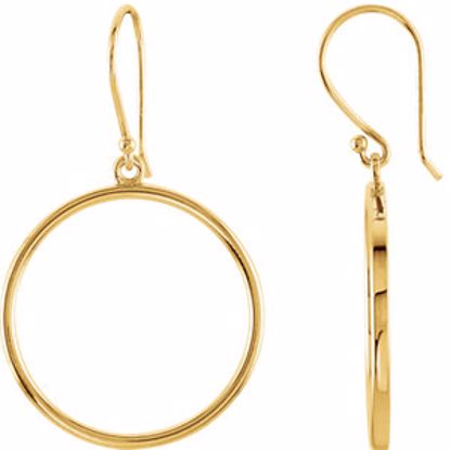 85285:101:P 14kt Yellow Circle Shaped Earrings