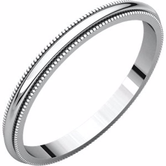 MG5:101:P 10kt White 2mm Milgrain Band