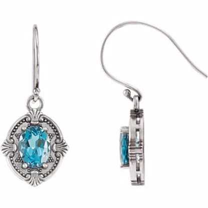 85234:102:P Sterling Silver Swiss Blue Topaz Earrings