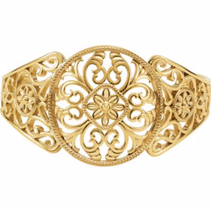 BRC736:100:P Filigree Design Cuff Bracelet