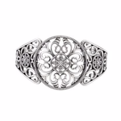 BRC736:101:P Filigree Design Cuff Bracelet