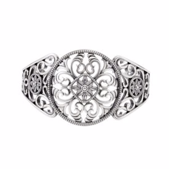 BRC736:102:P Filigree Design Cuff Bracelet