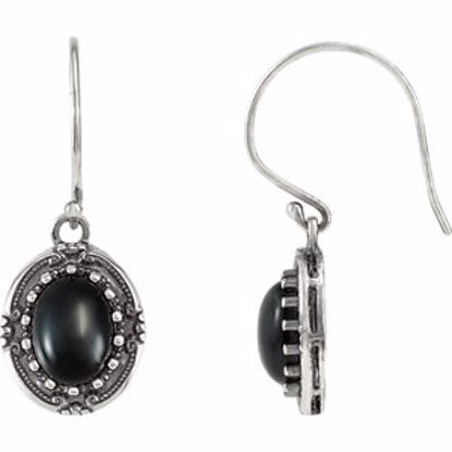 85238:102:P Sterling Silver Onyx Earrings