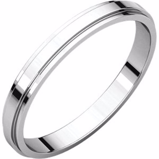 FE7.5:138651:P 10kt White 2.5mm Flat Edge Band